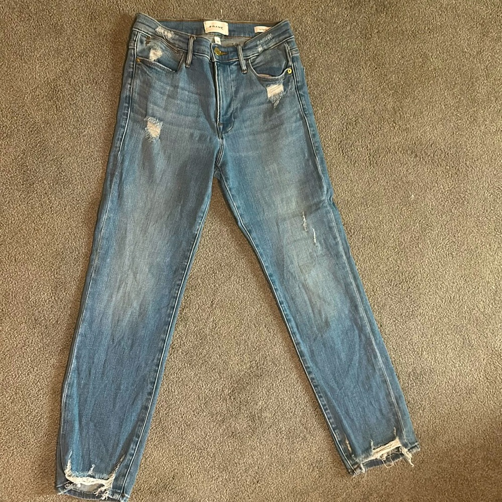 Frame size 27 distressed jeans